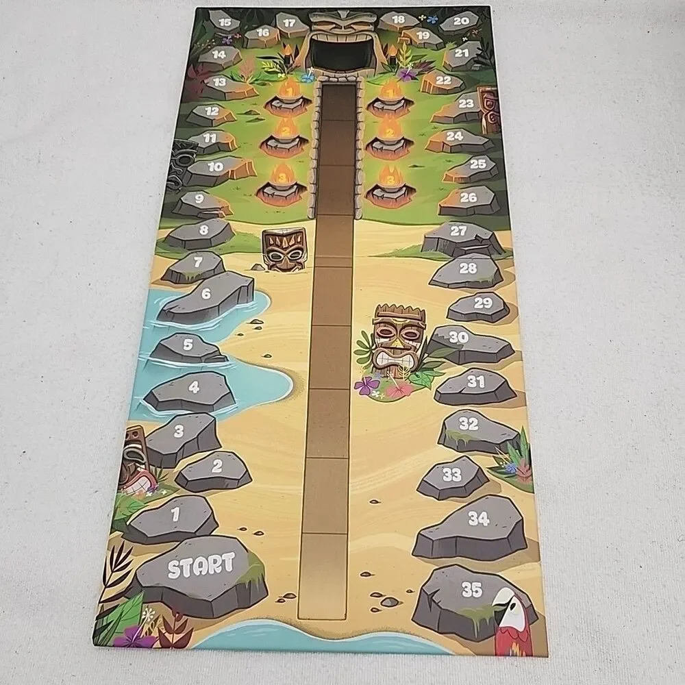 Game Tiki Topple Secret Strategy Tactical Totem Pole Building Family Board READ